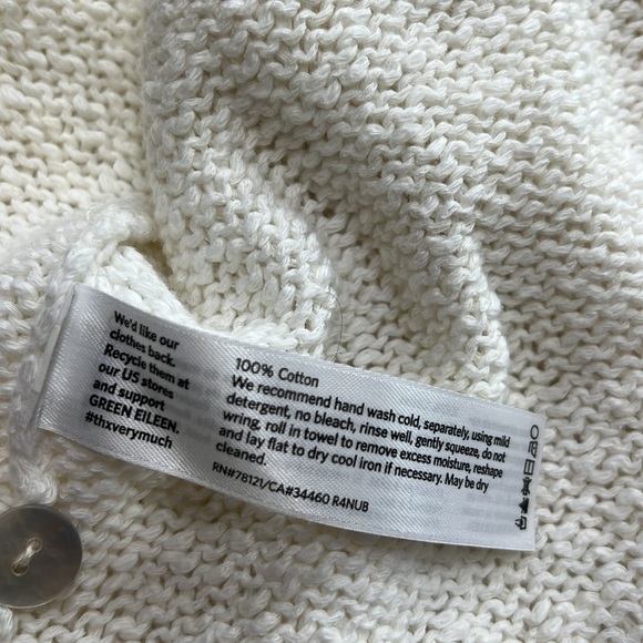 Eileen fisher women’s  white button down cotton cardigan L L42-25 - Picture 6 of 6